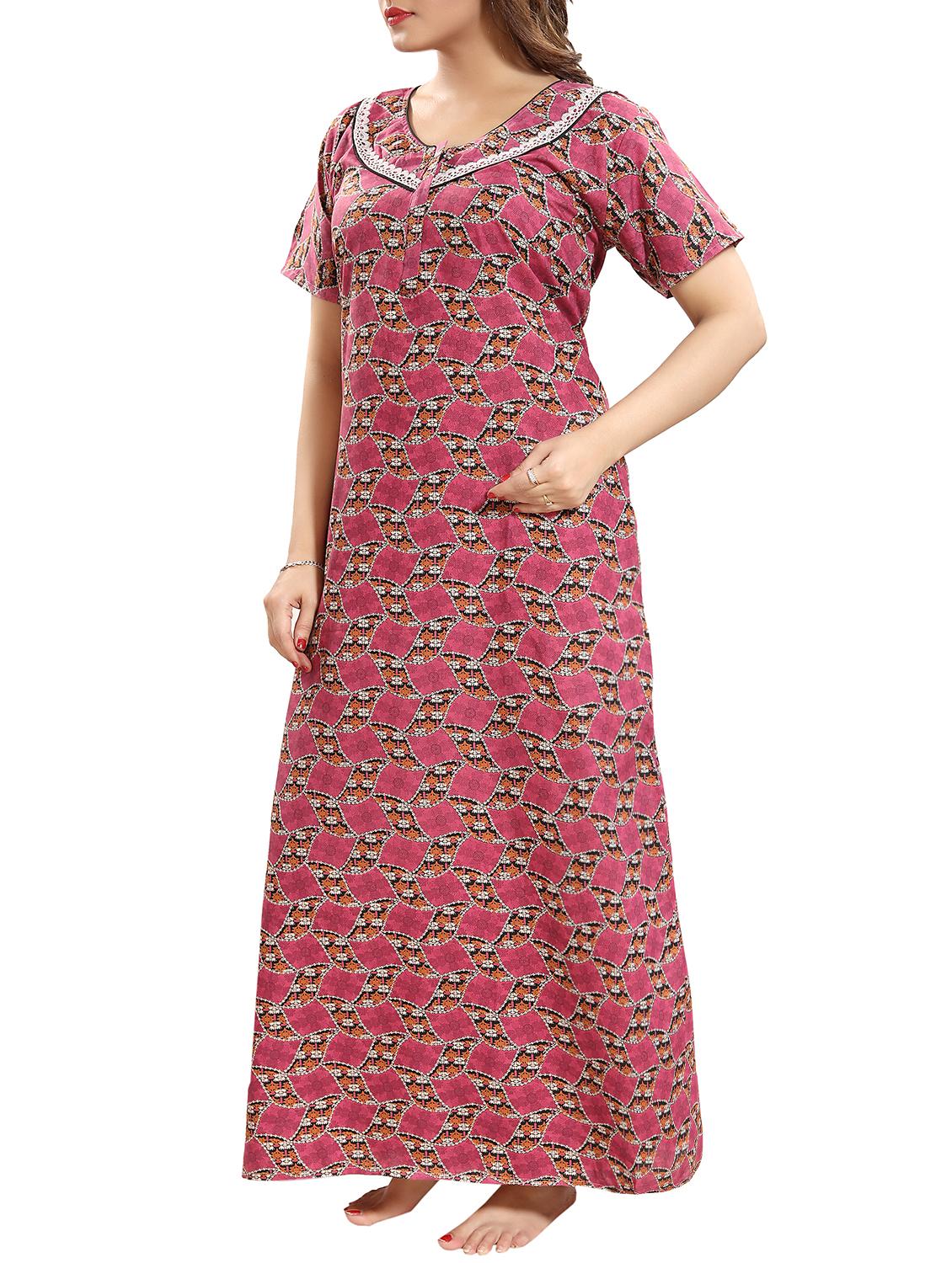 lace trim nightwear gown - 15807886 -  Standard Image - 1