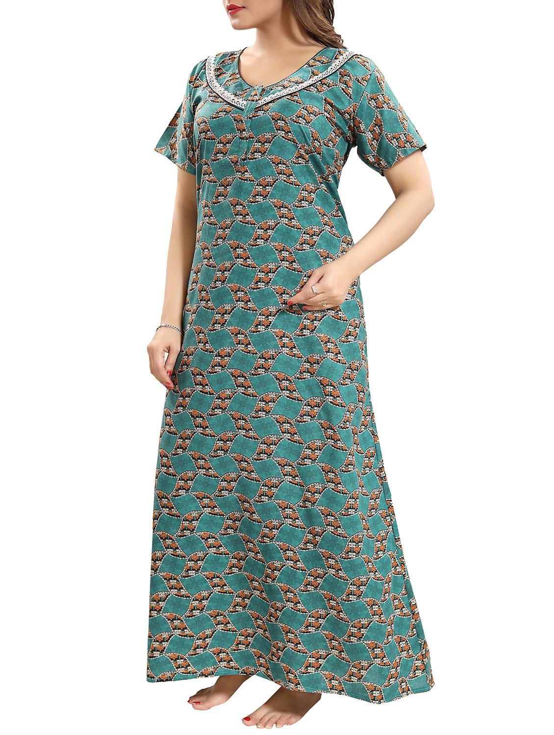 lace trim nightwear gown - 15807887 - Standard Image - 1