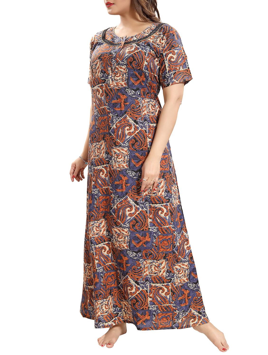 lace trim nightwear gown - 15807889 - Standard Image - 1