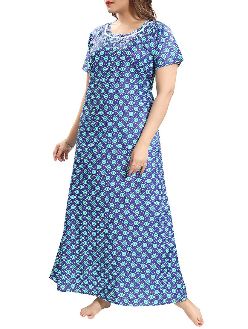 zipper detail floral nightwear gown - 15807905 - Standard Image - 1