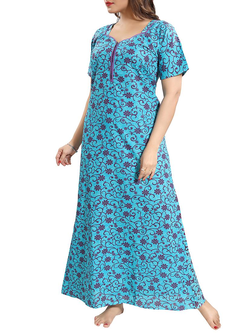 zipper detail nightwear gown - 15807907 - Standard Image - 1