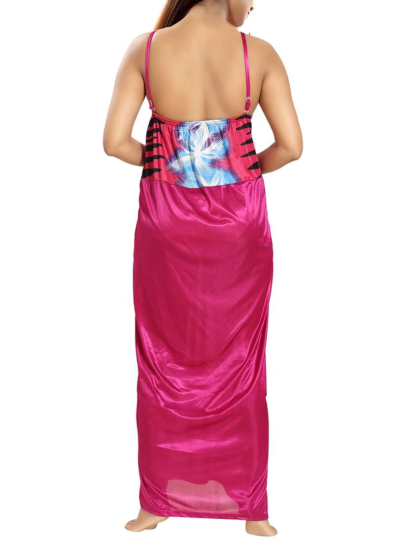 lace detail nighty with robe - 15807916 - Standard Image - 6