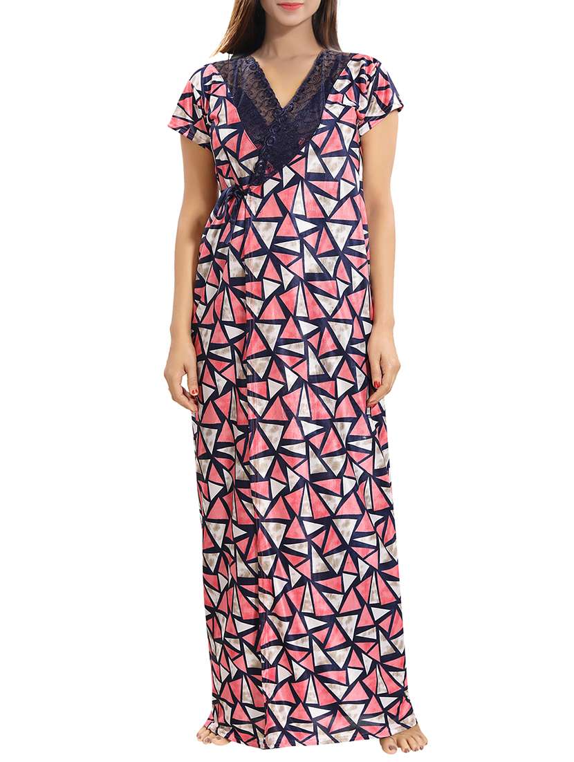lace detail nighty with robe - 15807917 -  Standard Image - 1