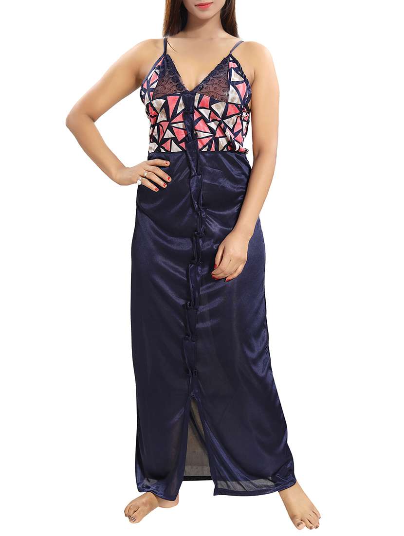 lace detail nighty with robe - 15807917 - Standard Image - 4