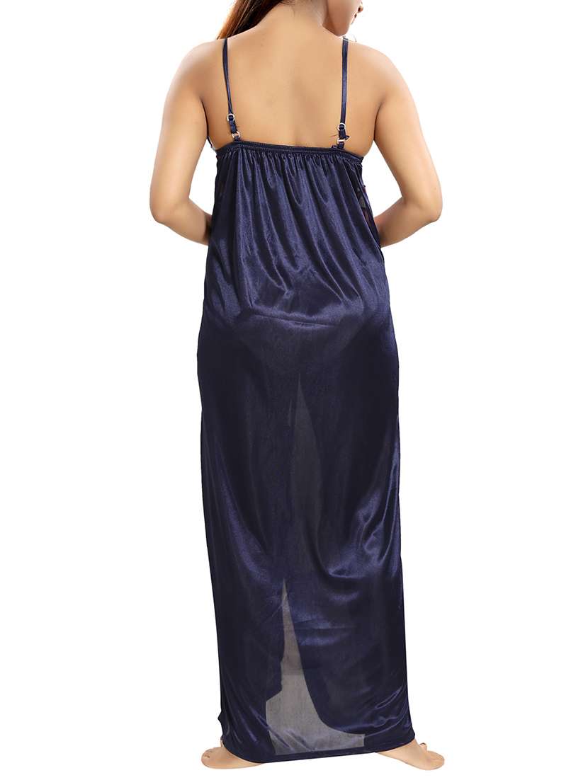 lace detail nighty with robe - 15807917 - Standard Image - 6