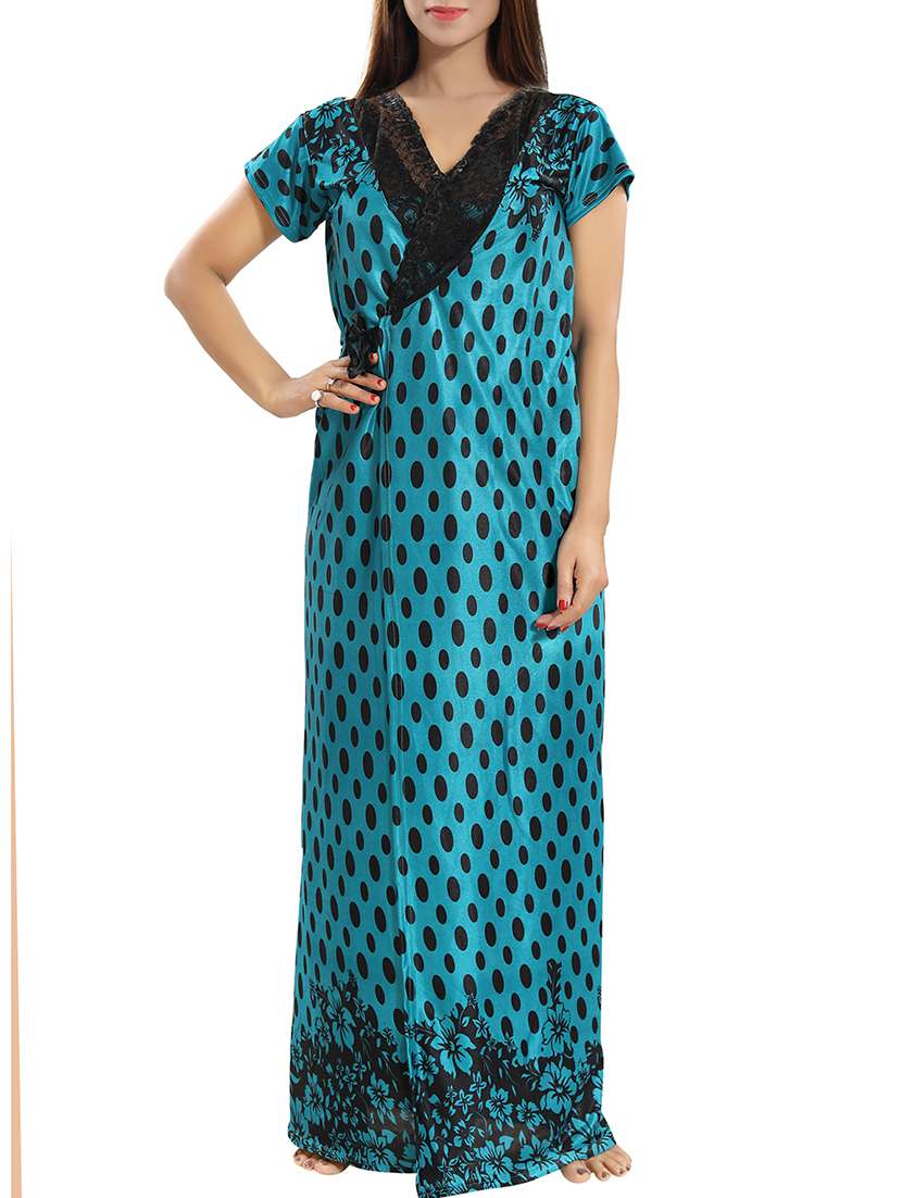 lace detail nighty with robe - 15807920 -  Standard Image - 1