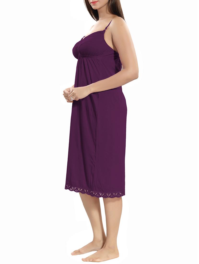 cami neck lace detail nighty - 15807923 - Standard Image - 1