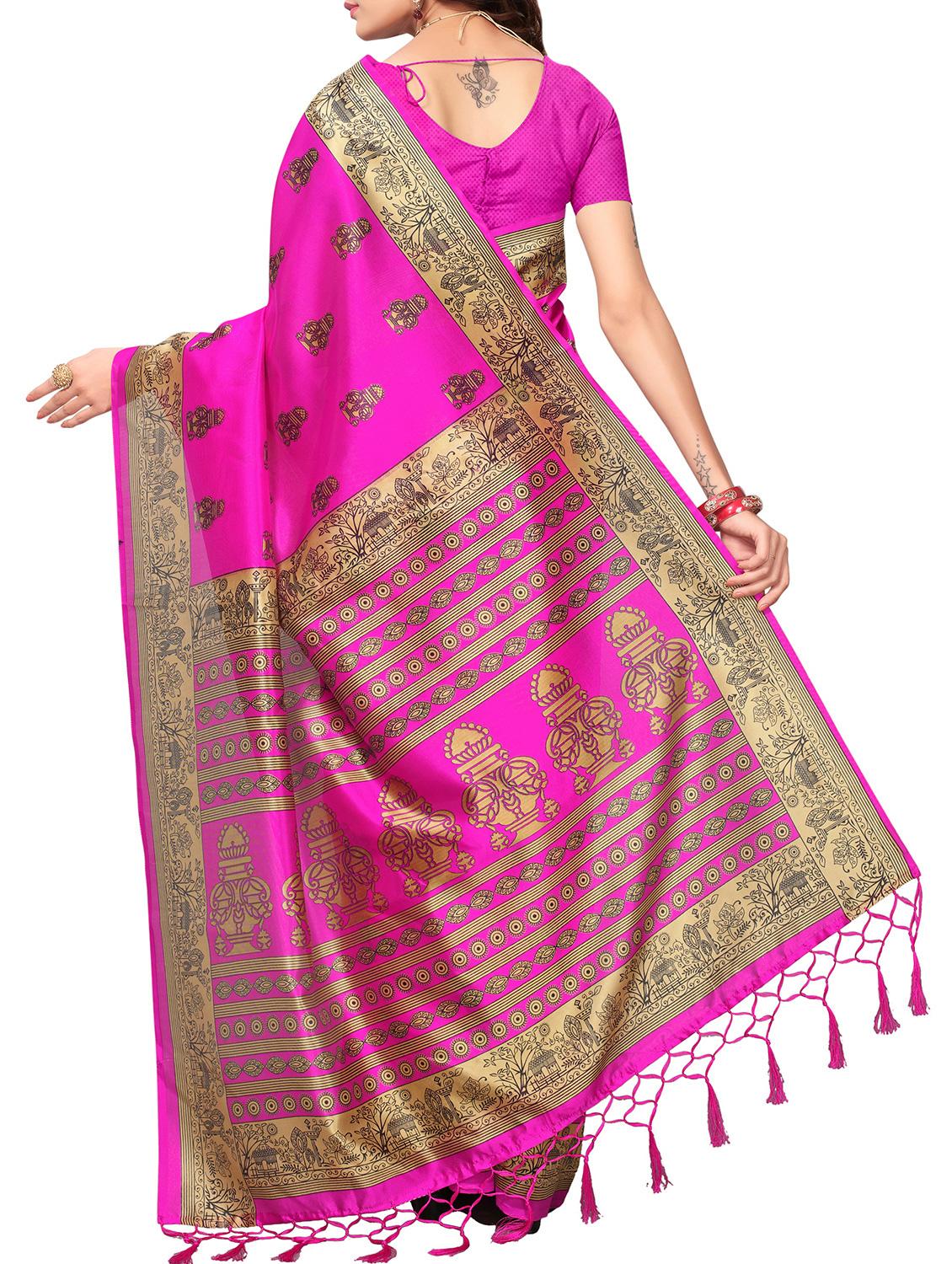 conversational printed saree with blouse - 15809211 -  Standard Image - 1