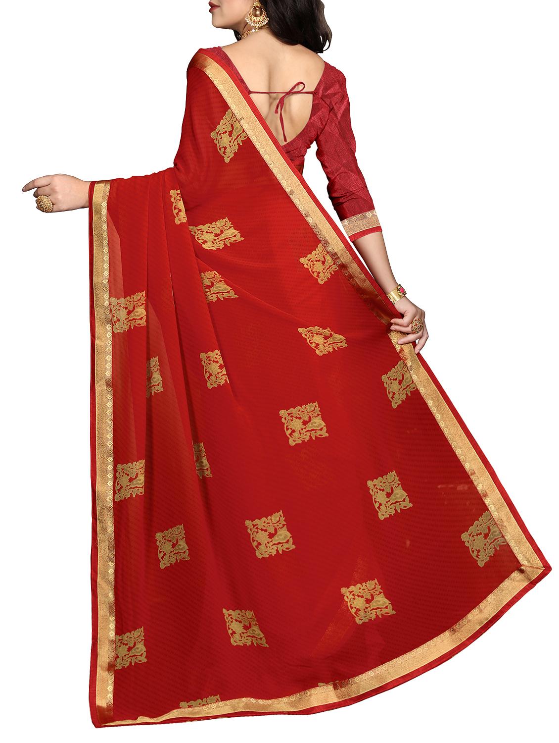 floral printed saree with blouse - 15809233 -  Standard Image - 1