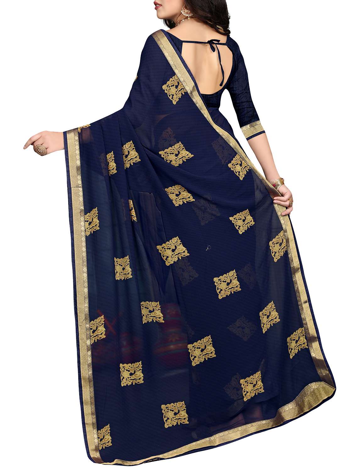 floral printed saree with blouse - 15809235 -  Standard Image - 1
