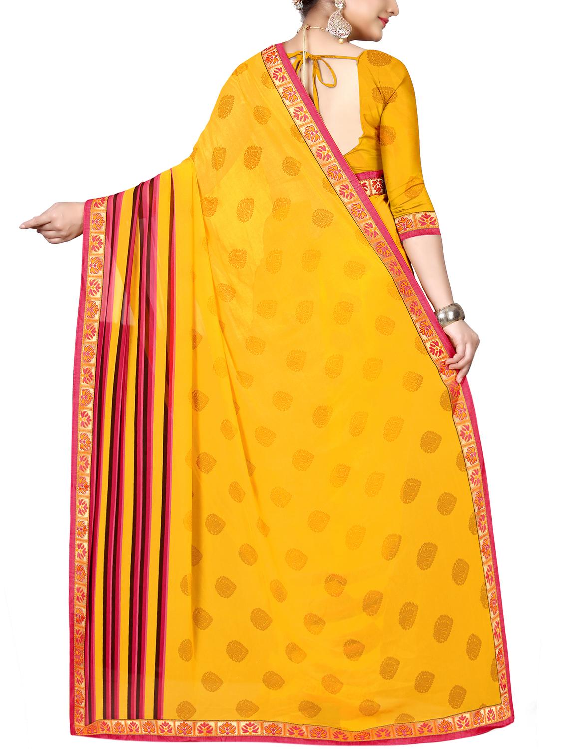 ethnic motif printed saree with blouse - 15809243 -  Standard Image - 1
