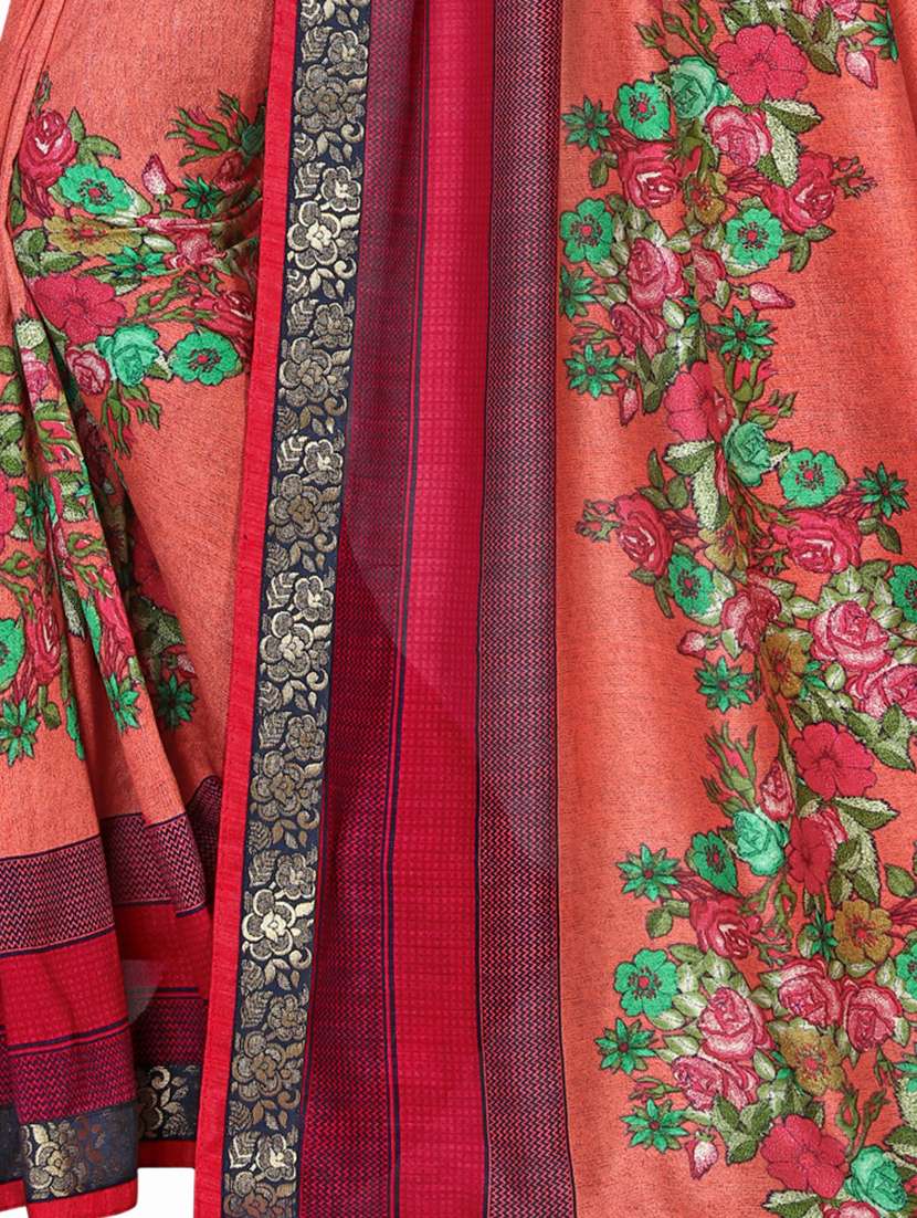 floral motif printed saree with blouse - 15809258 -  Standard Image - 4