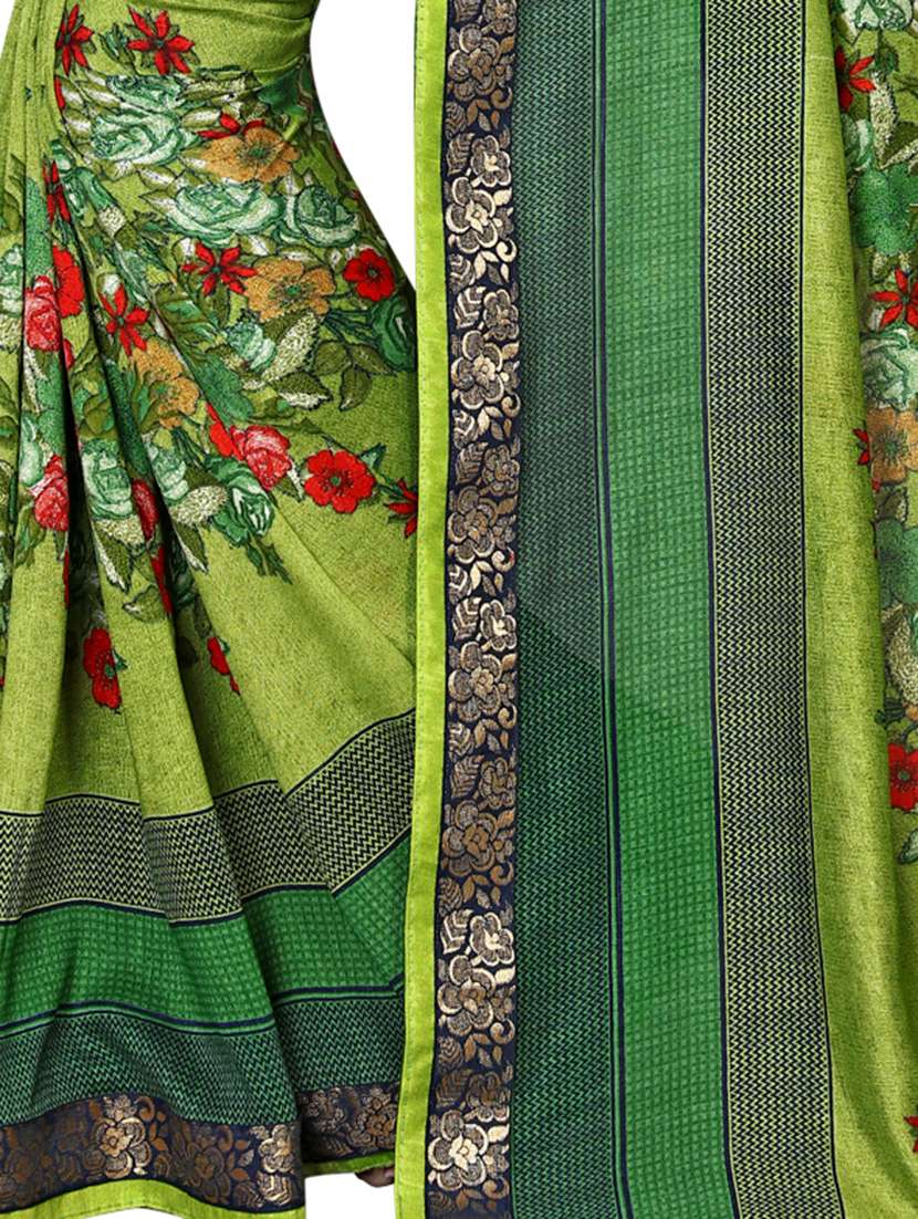 floral motif printed saree with blouse - 15809259 -  Standard Image - 4
