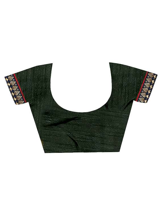 checkered border solid saree with blouse - 15809266 - Standard Image - 1