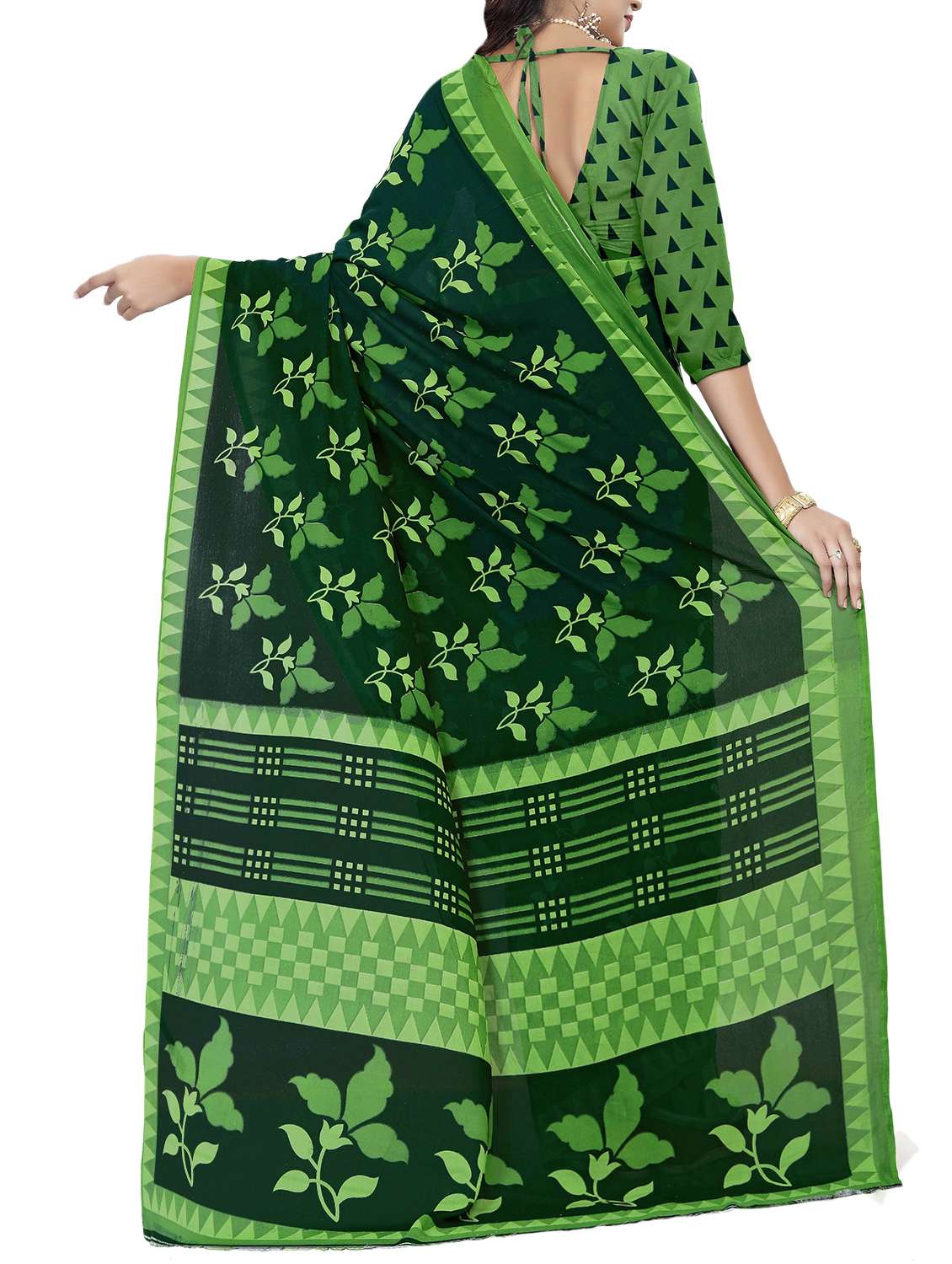 floral printed saree with blouse - 15809280 -  Standard Image - 1
