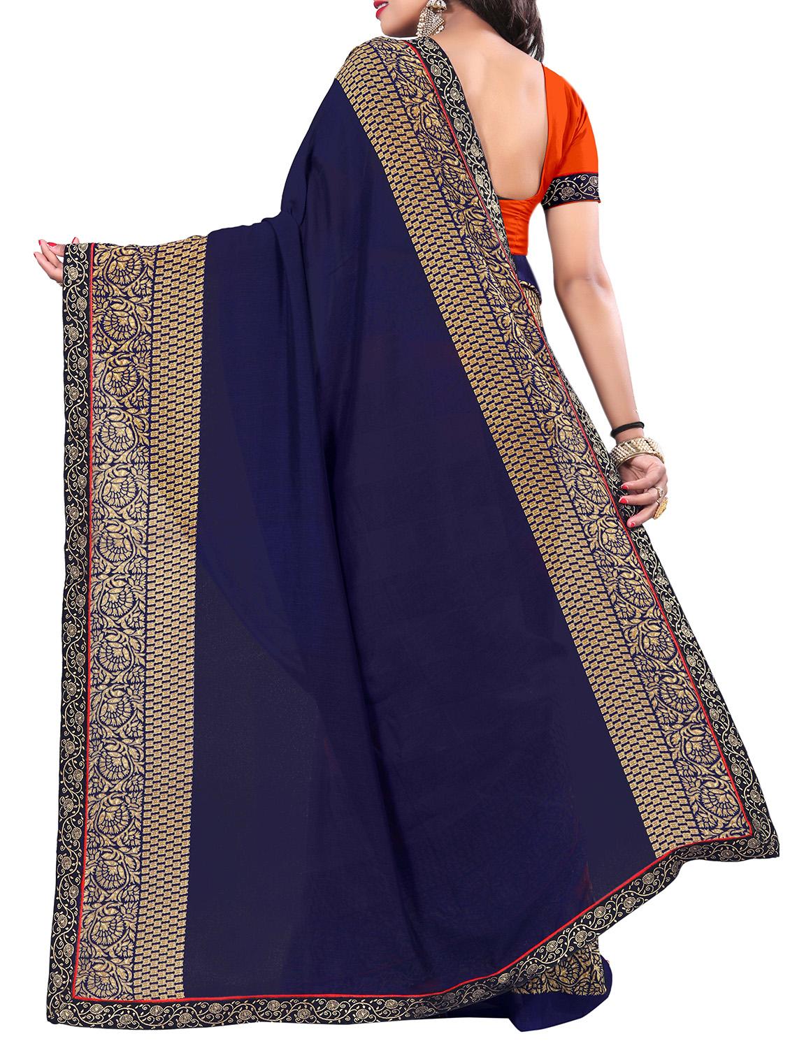 floral printed saree with blouse - 15809306 - Standard Image - 1