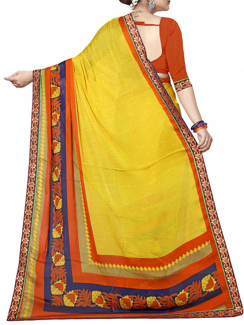 floral motif printed saree with blouse - 15809320 - Standard Image - 1