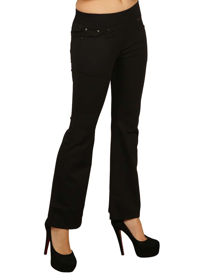 ink black bell bottom trouser - 15809518 - Standard Image - 1