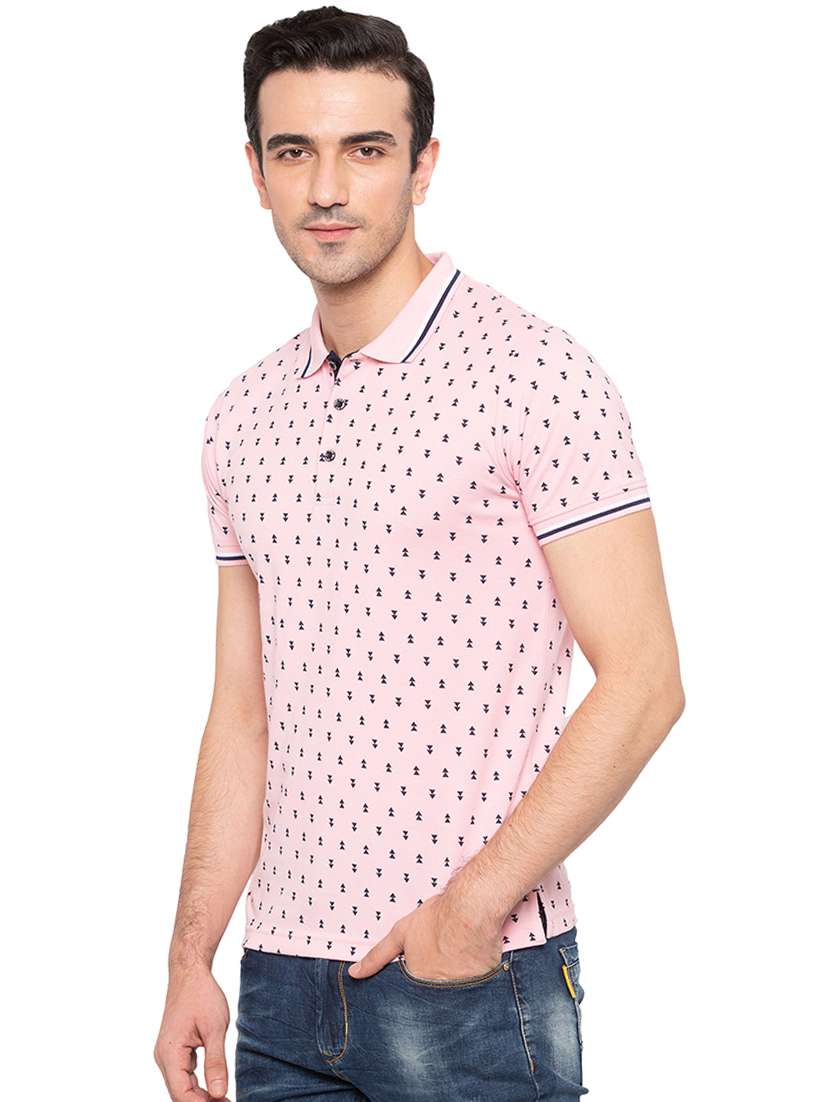 pink all over printed polo t-shirt - 15810476 - Standard Image - 1