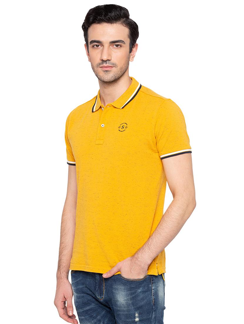 solid yellow polo t-shirt - 15810488 - Standard Image - 1