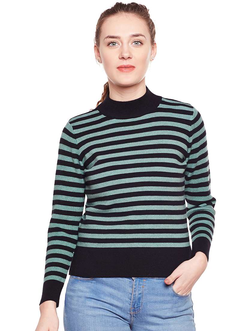 striped turtle neck pullover - 15811670 - Zoom Image - 0