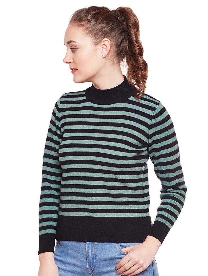 striped turtle neck pullover - 15811670 - Standard Image - 1