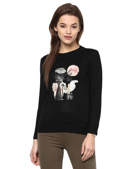 ink black graphic print top - 15811687 - Standard Image - 0