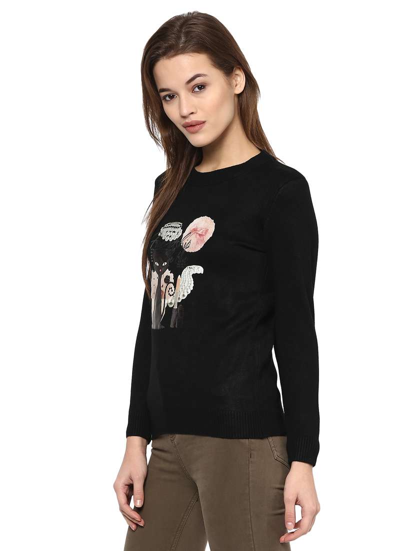 ink black graphic print top - 15811687 - Standard Image - 1