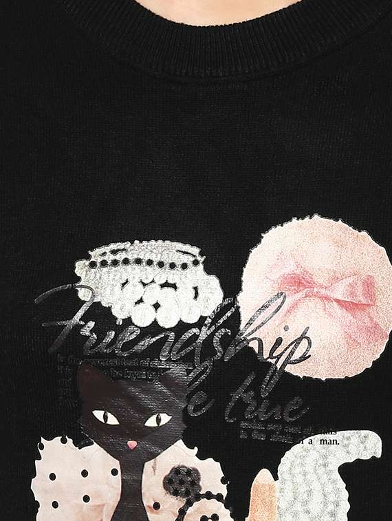 ink black graphic print top - 15811687 - Standard Image - 4