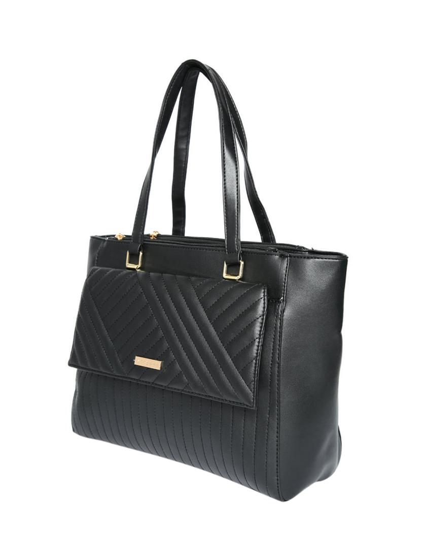 black leatherette (pu) handbag - 15813947 - Standard Image - 4
