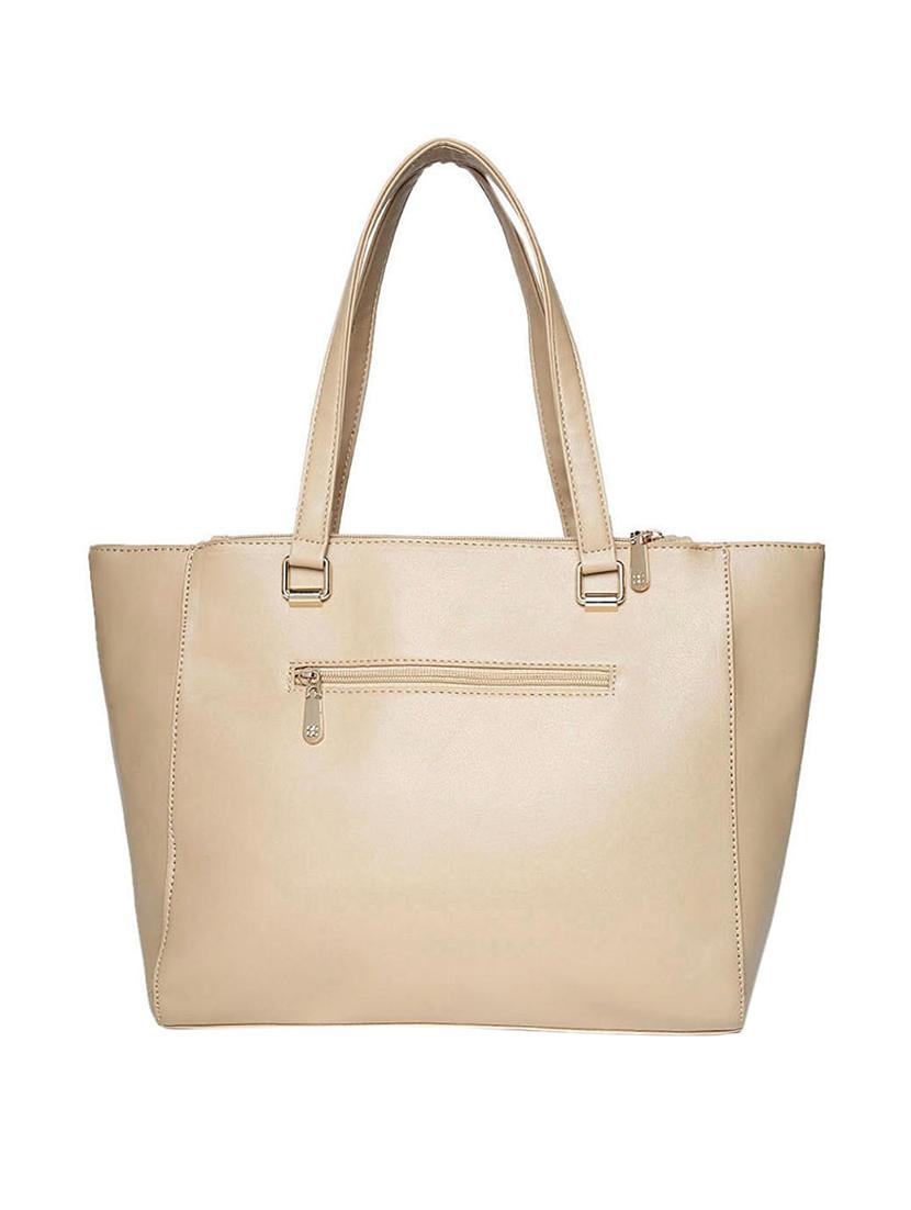beige leatherette (pu) handbag - 15813948 -  Standard Image - 1