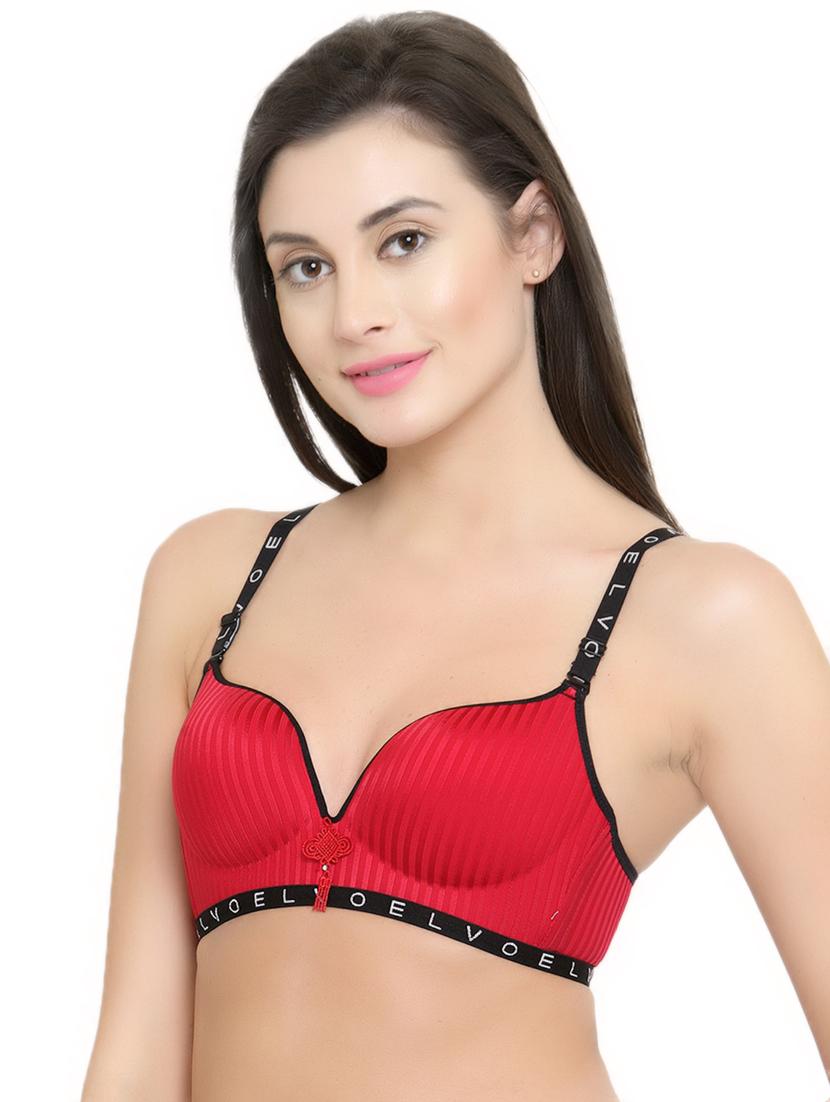 letter print striped detachable bra - 15815473 - Standard Image - 1