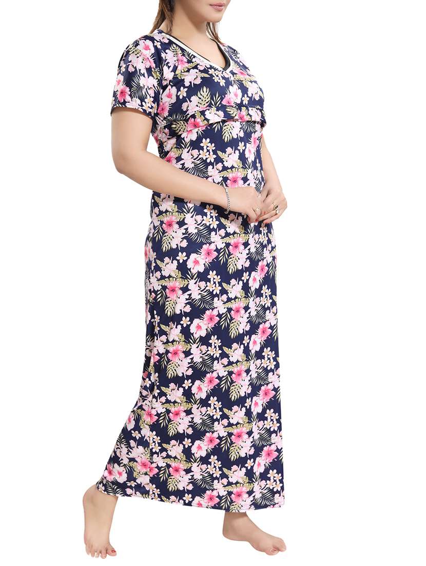 floral maternity nightwear gown - 15816385 -  Standard Image - 1