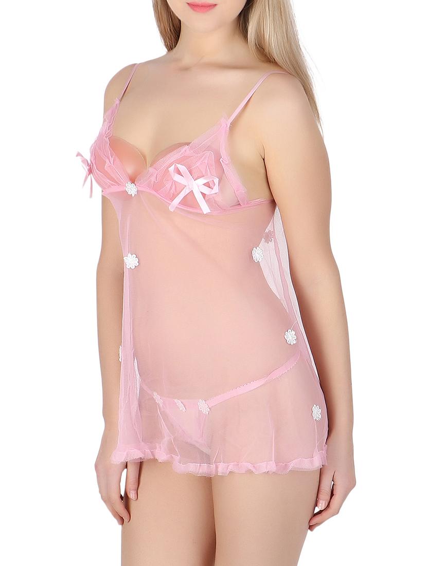 open back frilled babydoll with g-string - 15817496 - Standard Image - 1