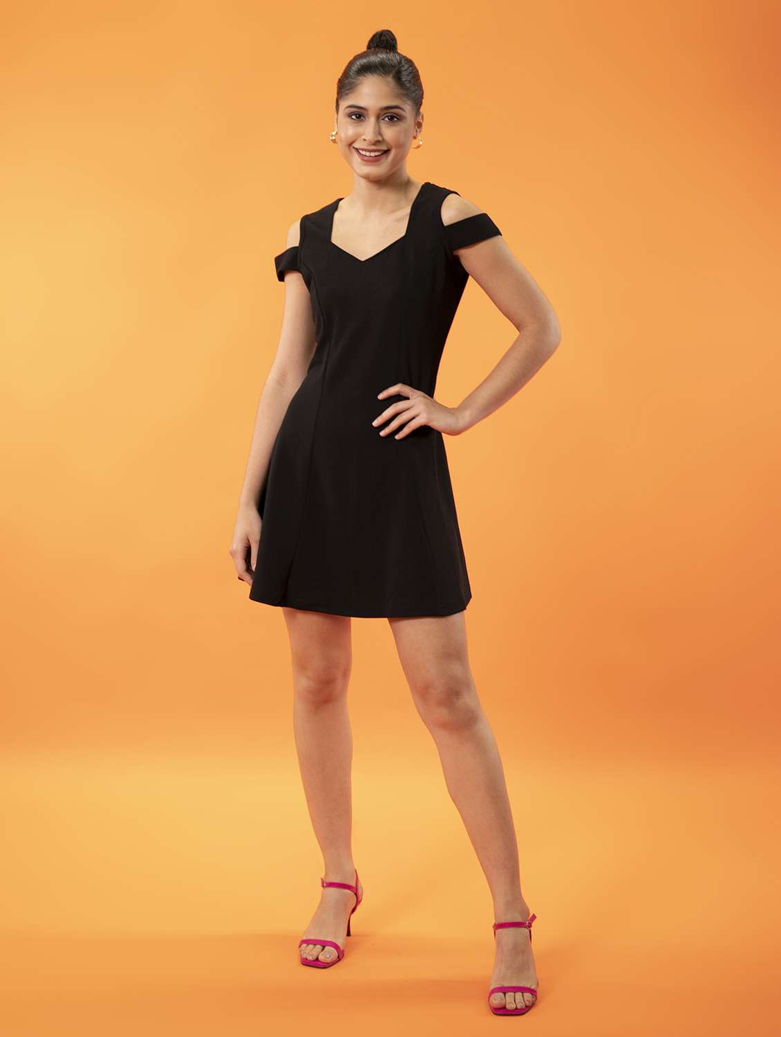 women's fit & flare solid dress