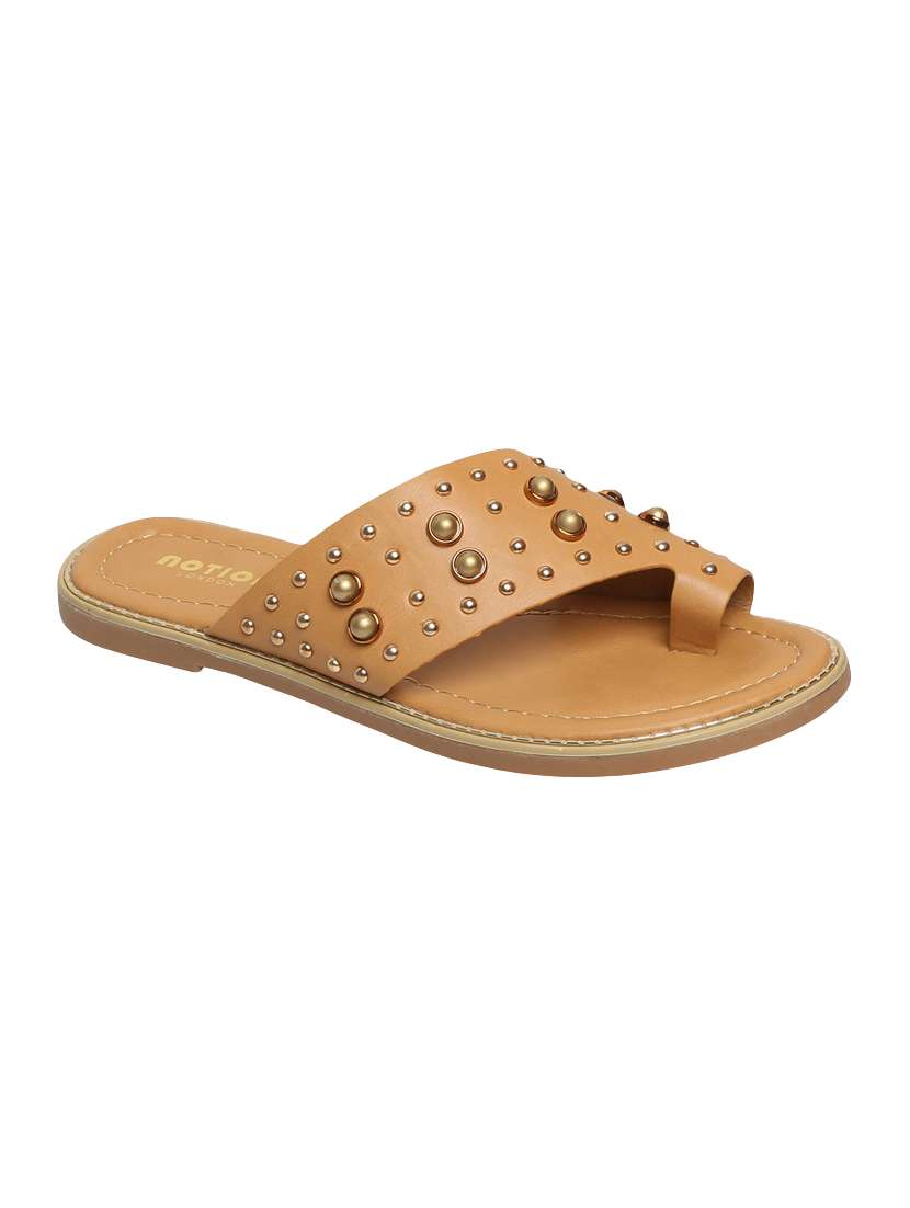 brown one toe sandals