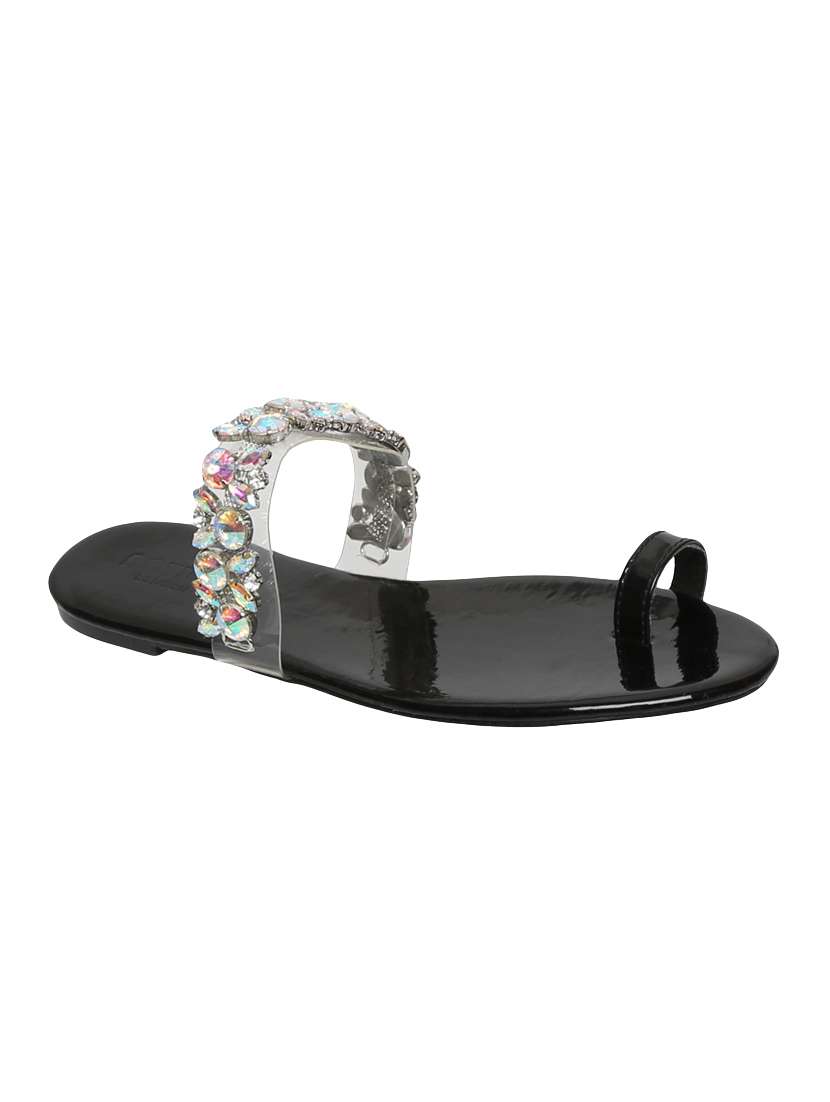 black one toe sandals