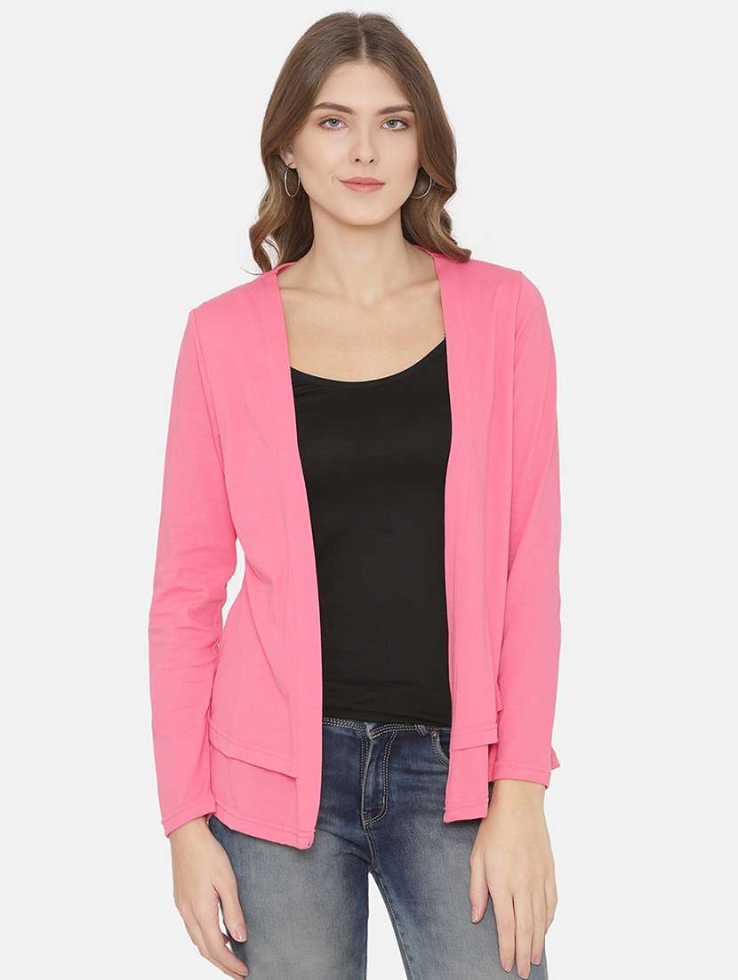 baby pink layered shrug