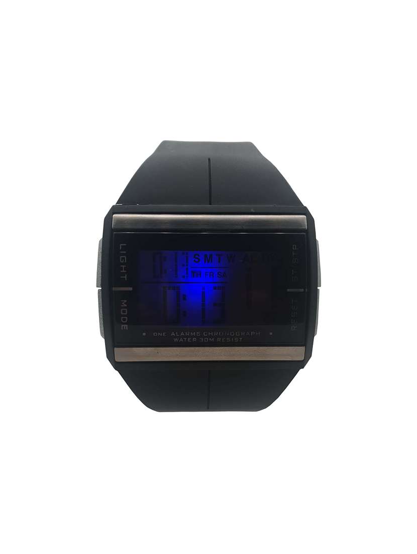 silicone strap digital watch (fasholedblk764)