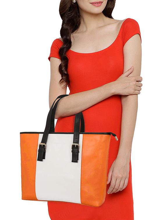 orange leatherette (pu) regular tote - 15824881 - Standard Image - 4