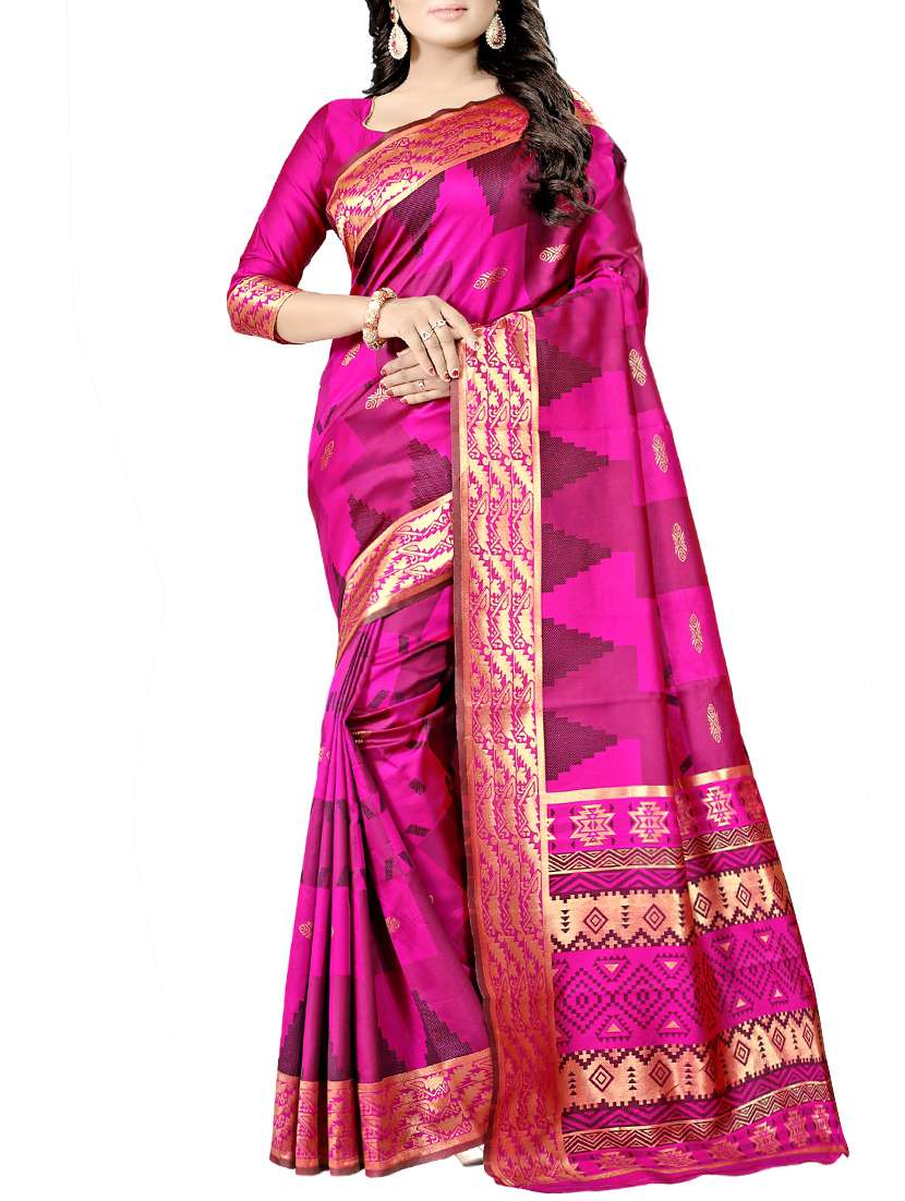 self design banarasi saree with blouse