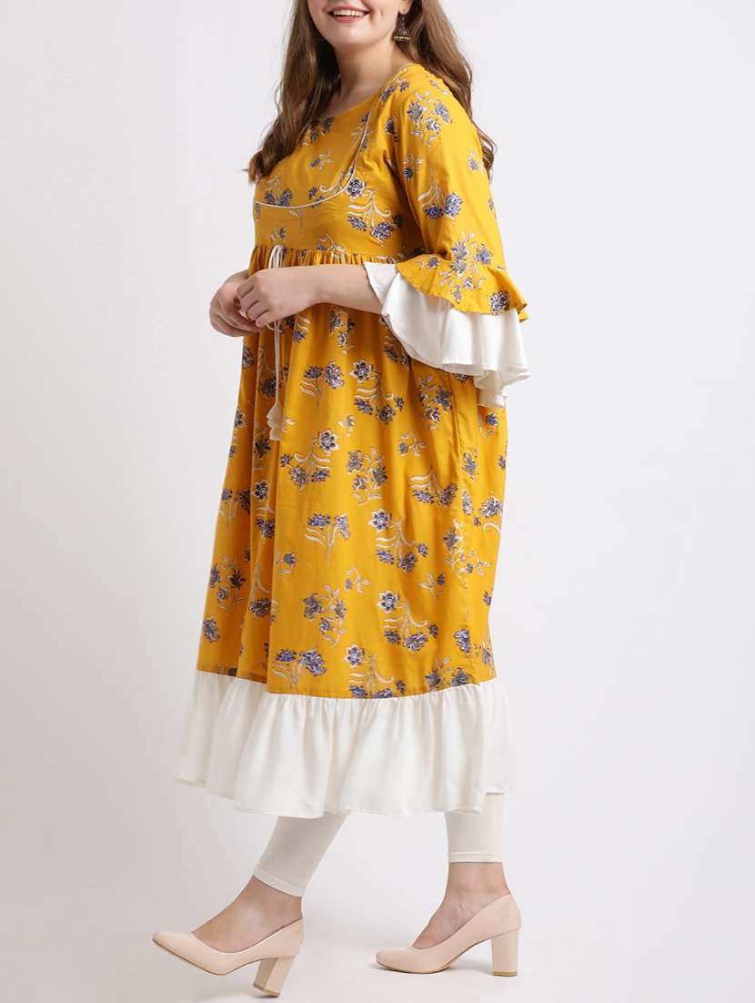 flared printed kurta - 15829438 - Standard Image - 1