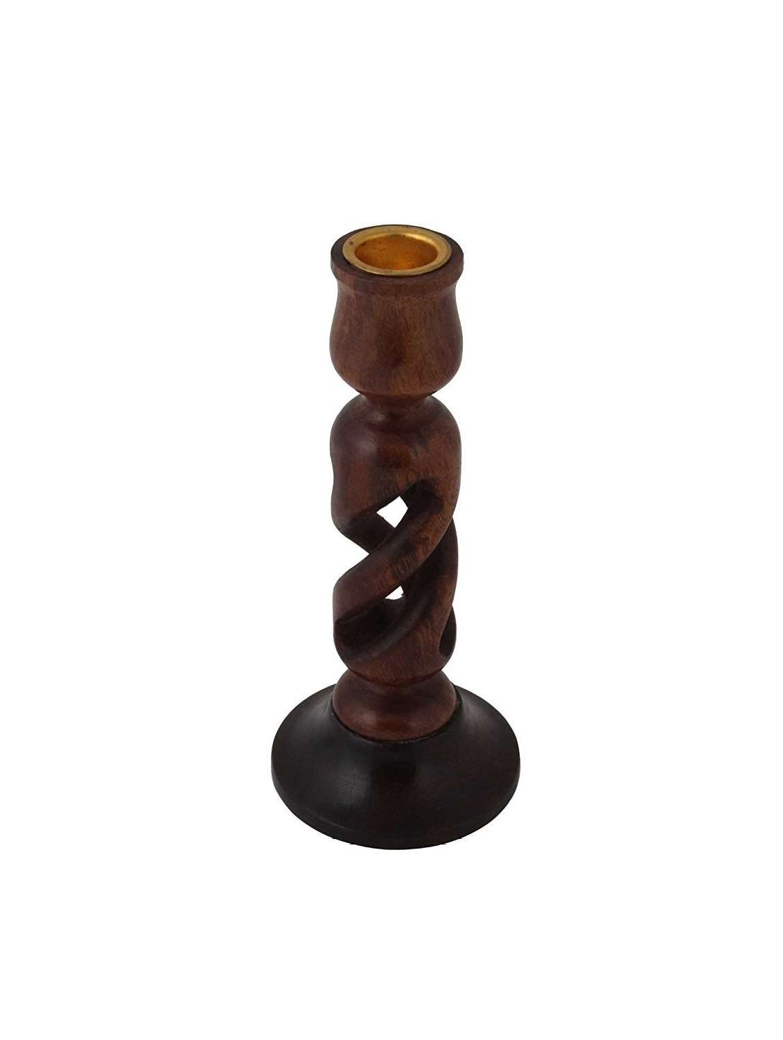 Desi Karigar Combo Of Wooden Candlestick Holders Candle Stand 7 Inch