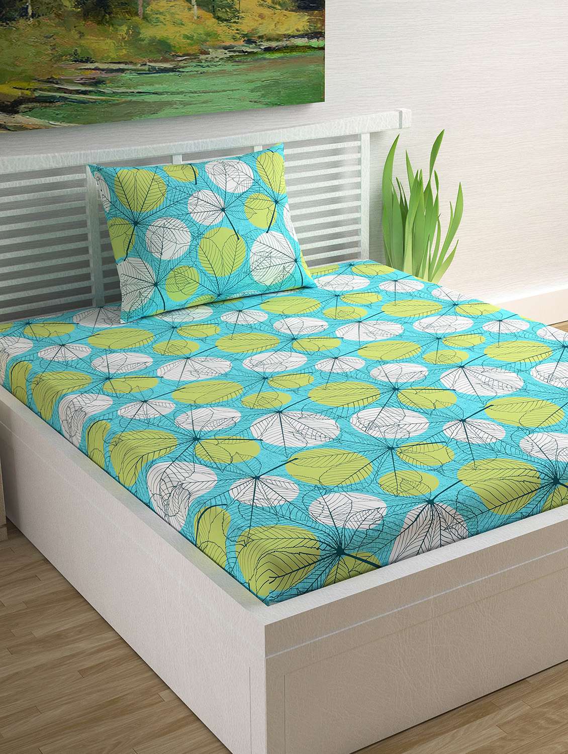 100% cotton single bedsheet with 1 pillow cover