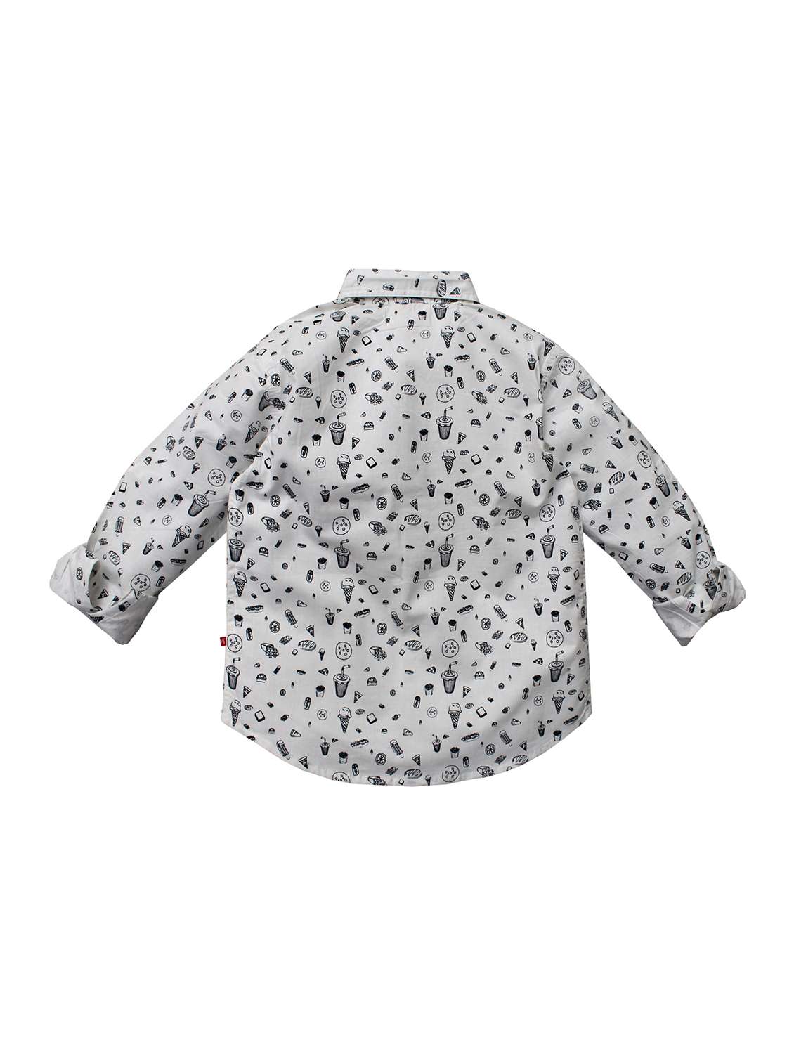 roll up sleeved quirky print shirt - 15835941 -  Standard Image - 1