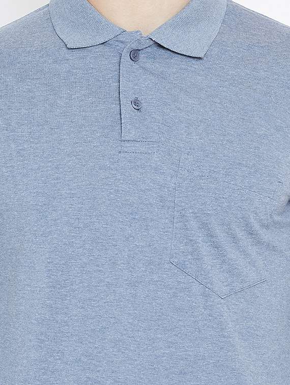 light-blue solid polo t-shirt - 15836113 -  Standard Image - 4