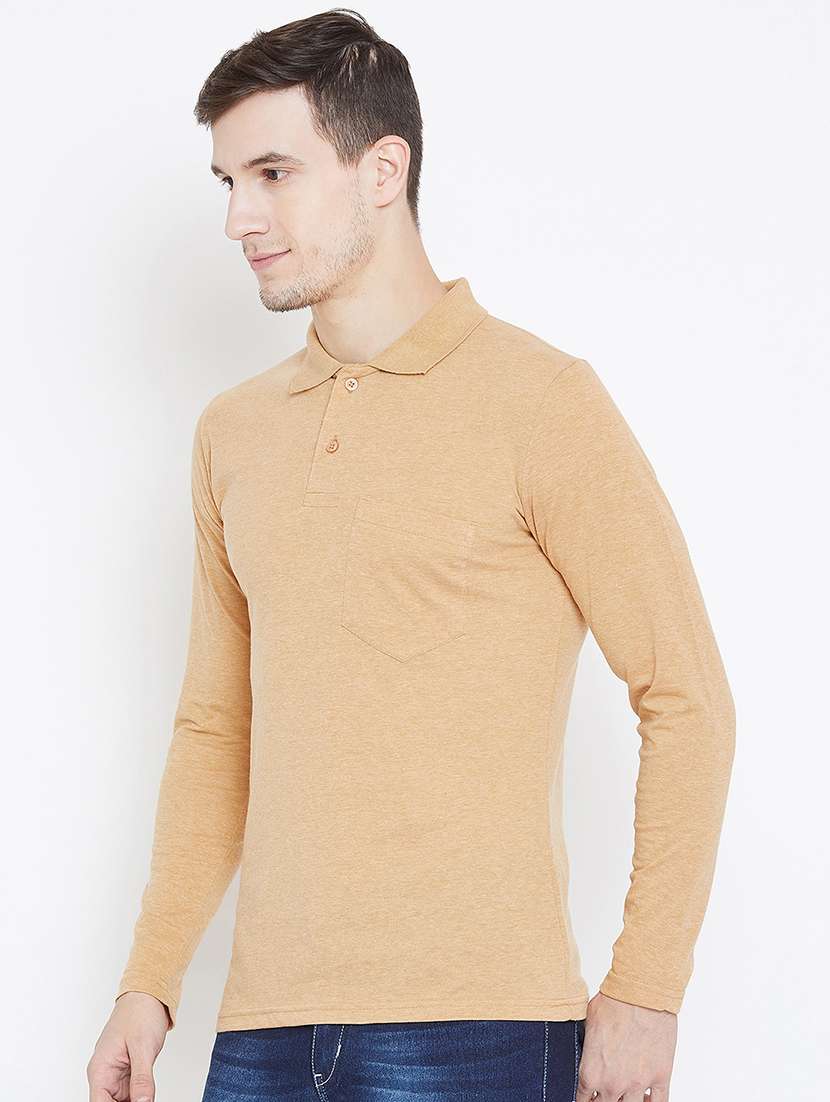 solid brown pocket t-shirt - 15836115 - Standard Image - 1
