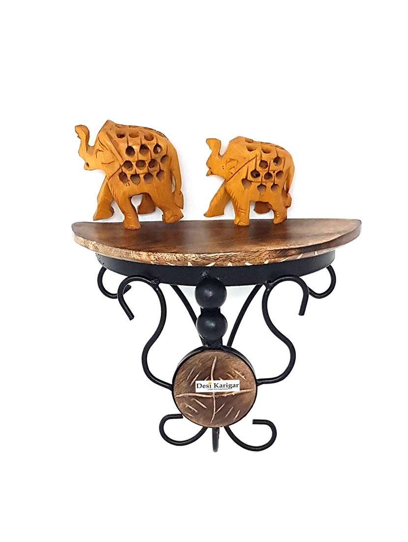 wood & wrought iron hand carved big wall bracket