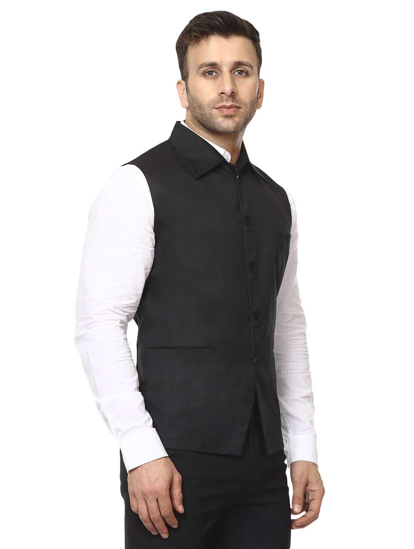 black cotton waist coat - 15840479 -  Standard Image - 1