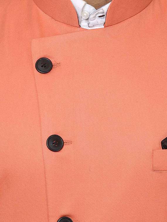 pink mandarin neck nehru jacket - 15840485 -  Standard Image - 4